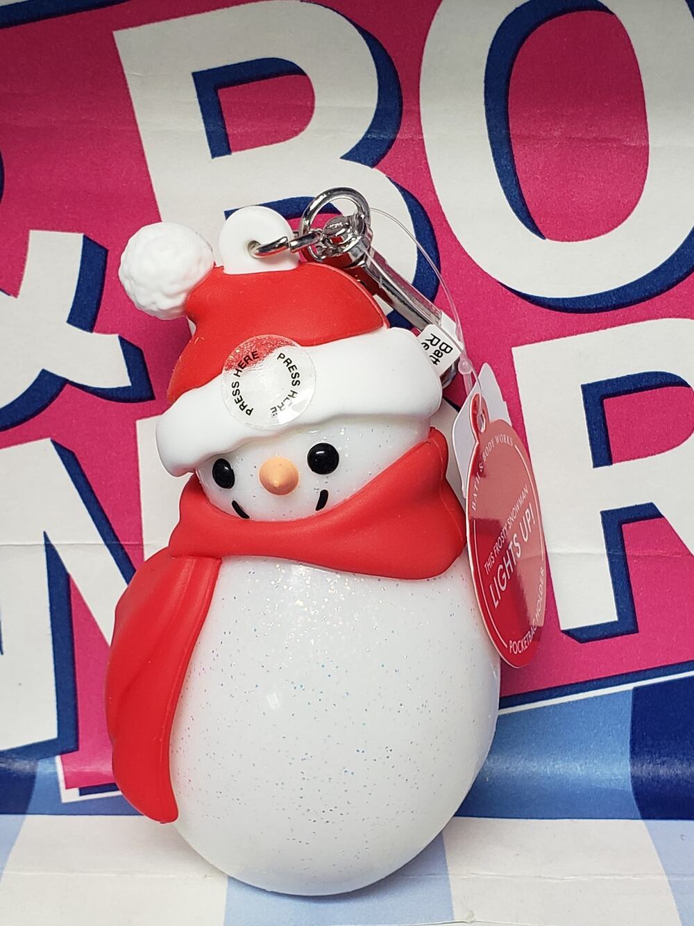 BBW Frosty Snowman PocketBac Holder Backpack Purse Bag Luggage Keychain